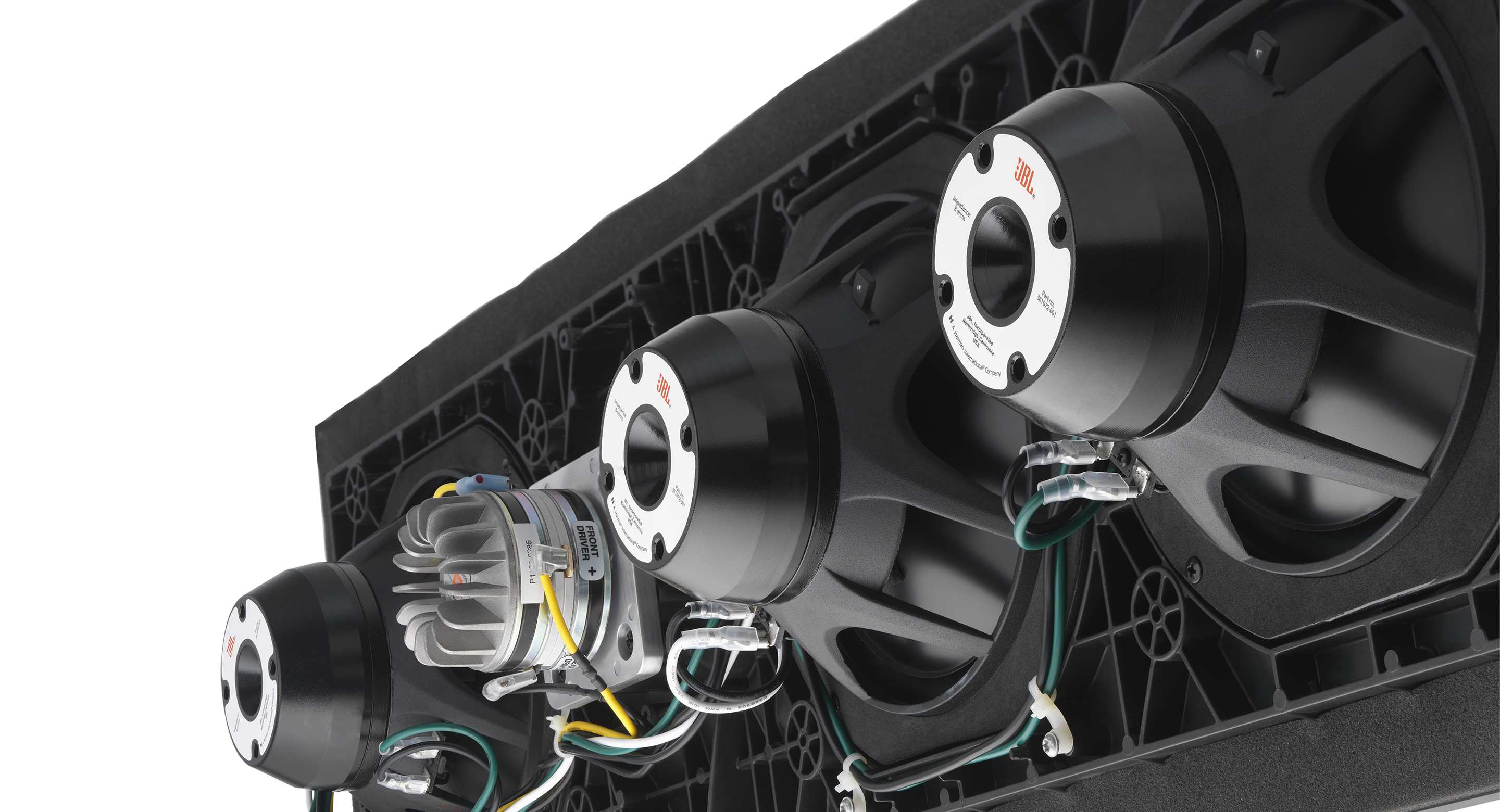 Triple 8-inch (200mm) Cast-frame, Advanced Aluminum Matrix Cone Woofers